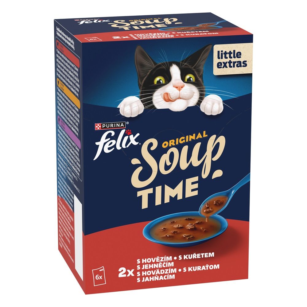 FELIX Juha Original s govedinom, piletinom i janjetinom 6 x 48 g