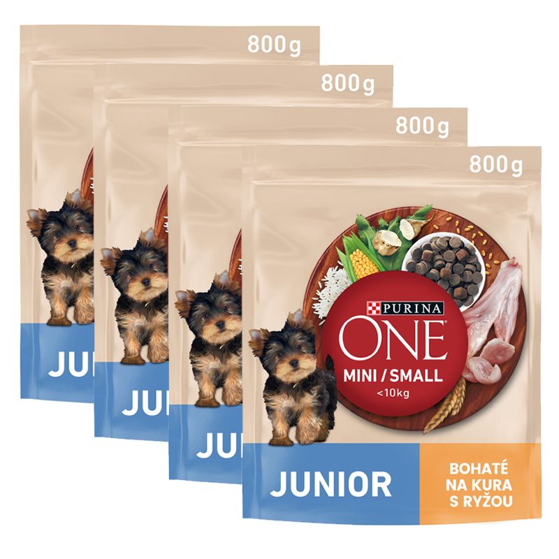 PURINA ONE MINI/SMALL Junior, piletina s rižom 4 x 800 g