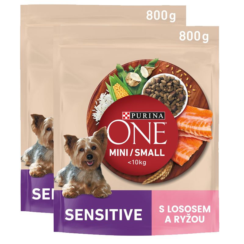 PURINA ONE MINI/SMALL Sensitive s lososom i rižom 2 x 800 g