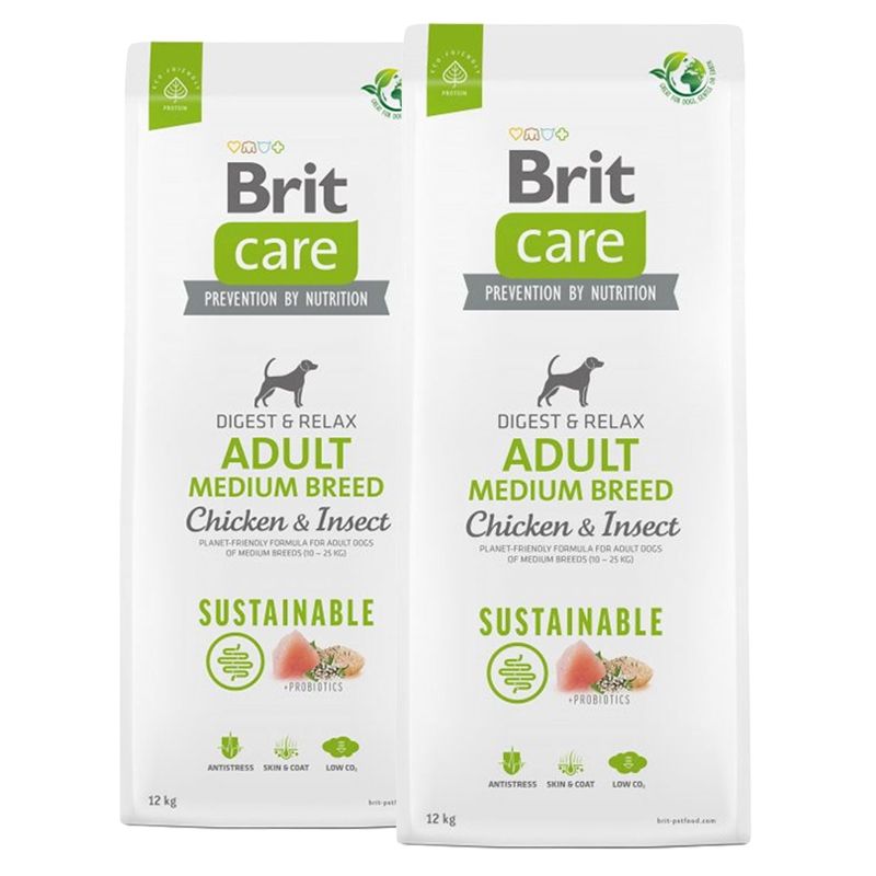Brit Care Sustainable Adult Medium Breed Chicken & Insect 2 x 12 kg