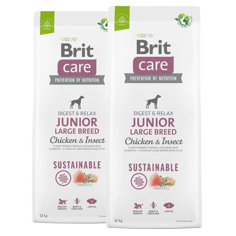 Brit Care Dog Sustainable Junior Large Breed Chicken & Insect 2 x 12 kg
