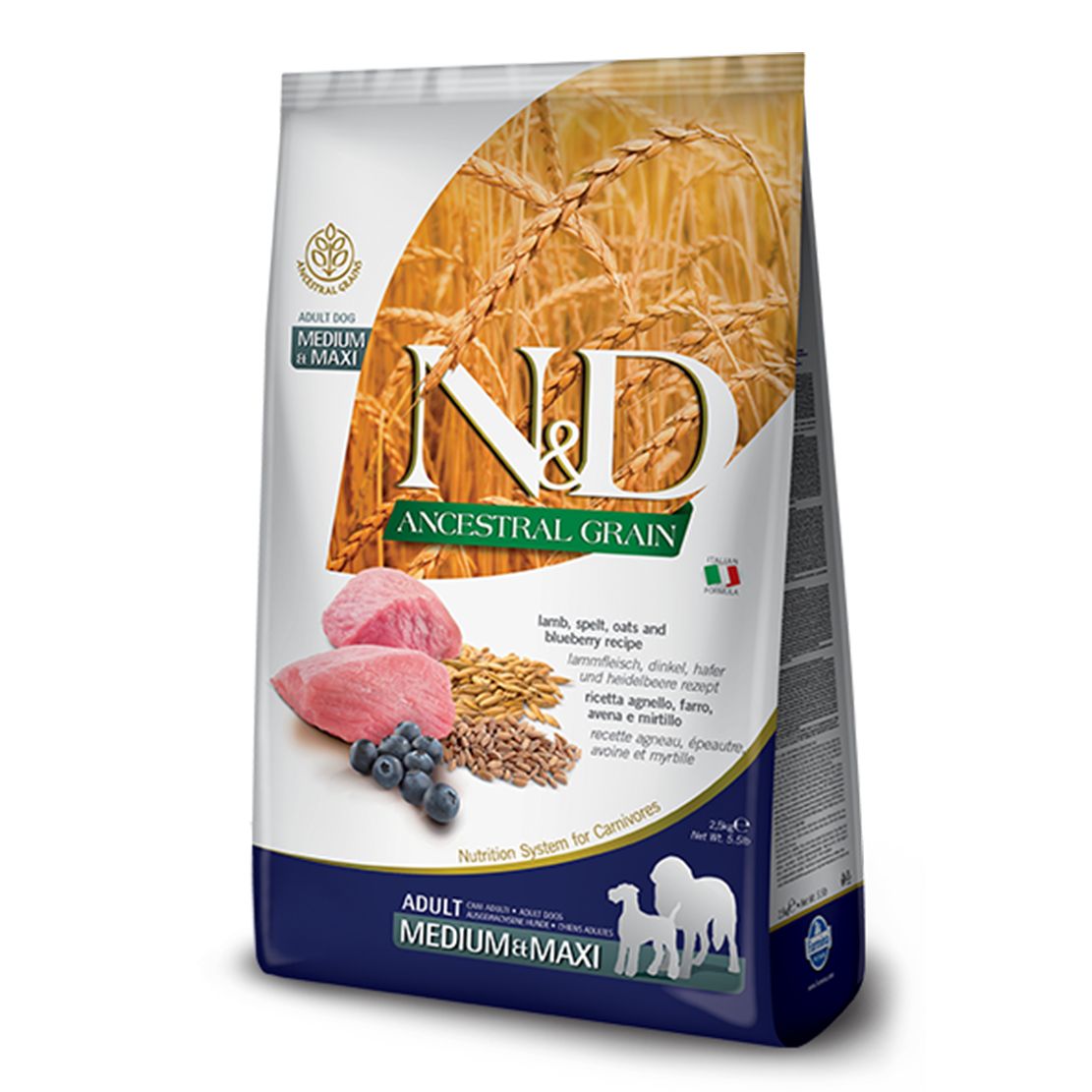 Farmina N&D dog LG ADULT MEDIUM & MAXI Janjetina & Borovnica 2,5 kg
