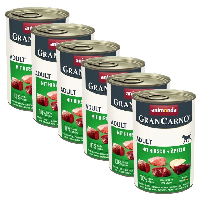 Animonda GranCarno Fleisch Adult jelen + jabuke - 6 x 400 g