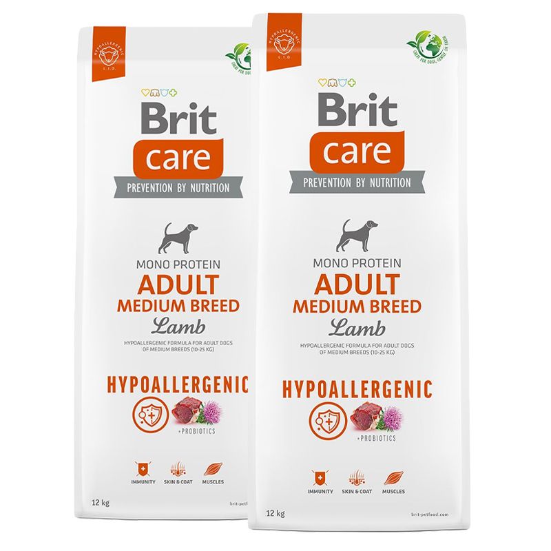 Brit Care Dog Hypoallergenic Adult Medium Breed Lamb 2 x 12 kg