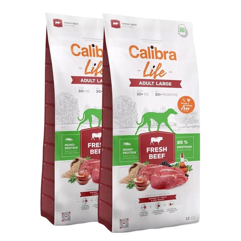 Calibra Dog Life Adult Large Fresh Beef 2 x 12 kg