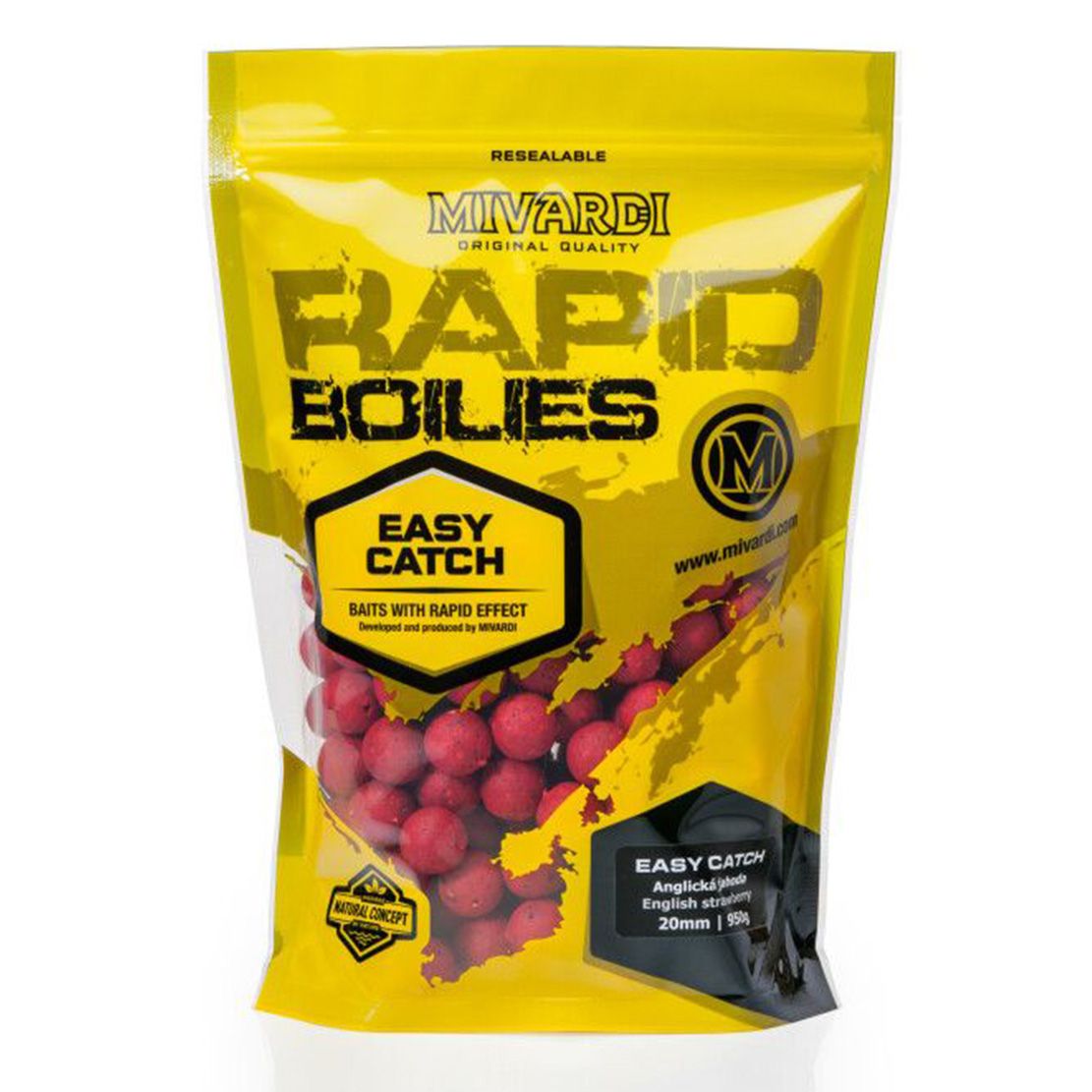 Mivardi Rapid Boilies Easy Catch - English Strawberry 3300g/20mm