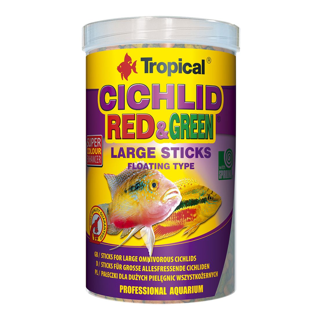 TROPICAL Cichlid Crvene/Zelene Velike Štapiće 250ml / 75g