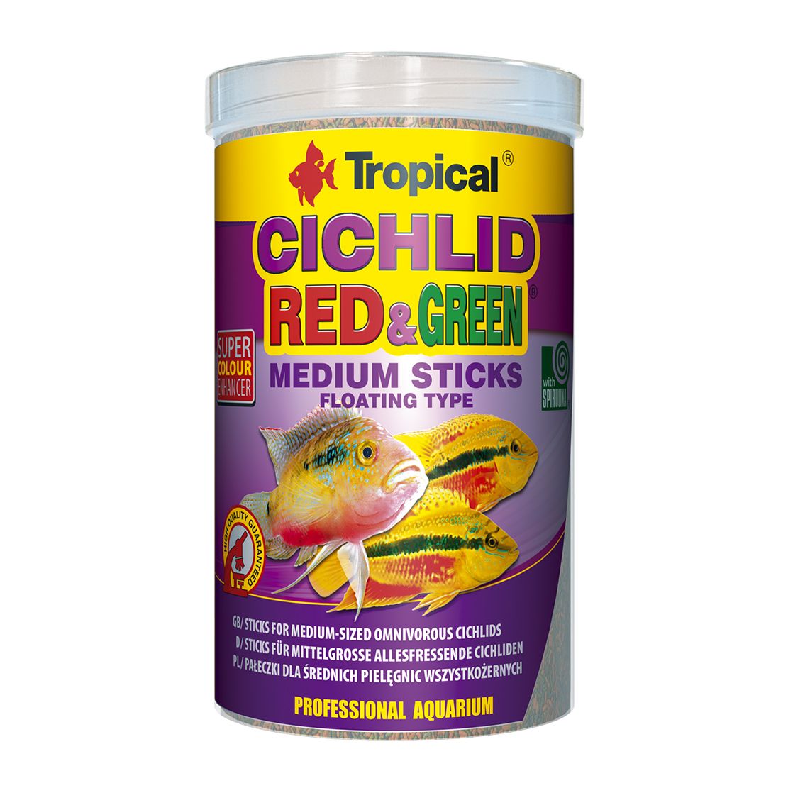 TROPICAL Cichlid Crvena/Zelena Srednje štapići 250ml