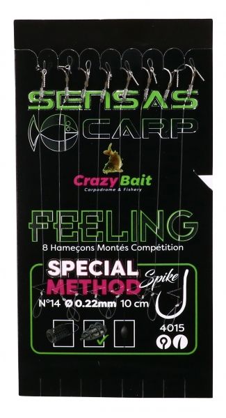 Sensas Feeder predvez Method Spike 4015 Hooks To Nylon 16/0,20