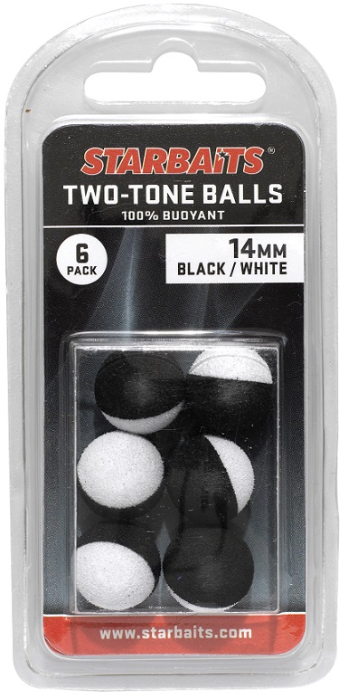 Starbaits Two Tones Balls (plutajuca kuglica) 14mm 6kom crna/bijela
