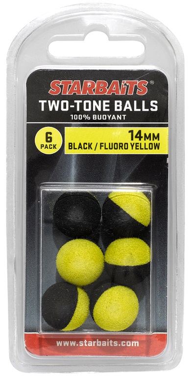 Starbaits Two Tones Balls (plutajuca kuglica) 14mm 6kom crna/žuta