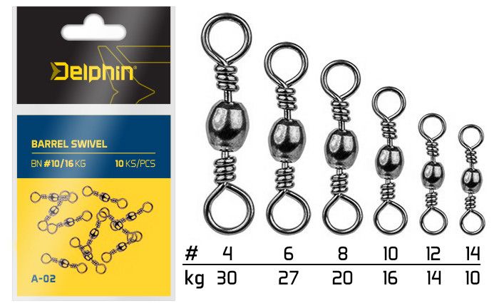 Deplhin Barrel Swivel A-02/10kom 12