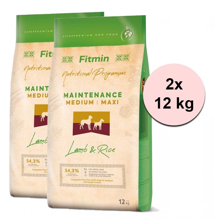 Fitmin Maintenance Medium / Maxi Lamb & Rice 2 x 12 kg