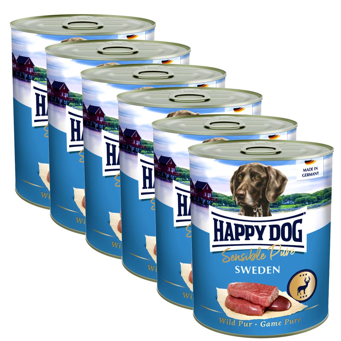 Happy Dog Wild Pur Sweden divina, 6 x 800g