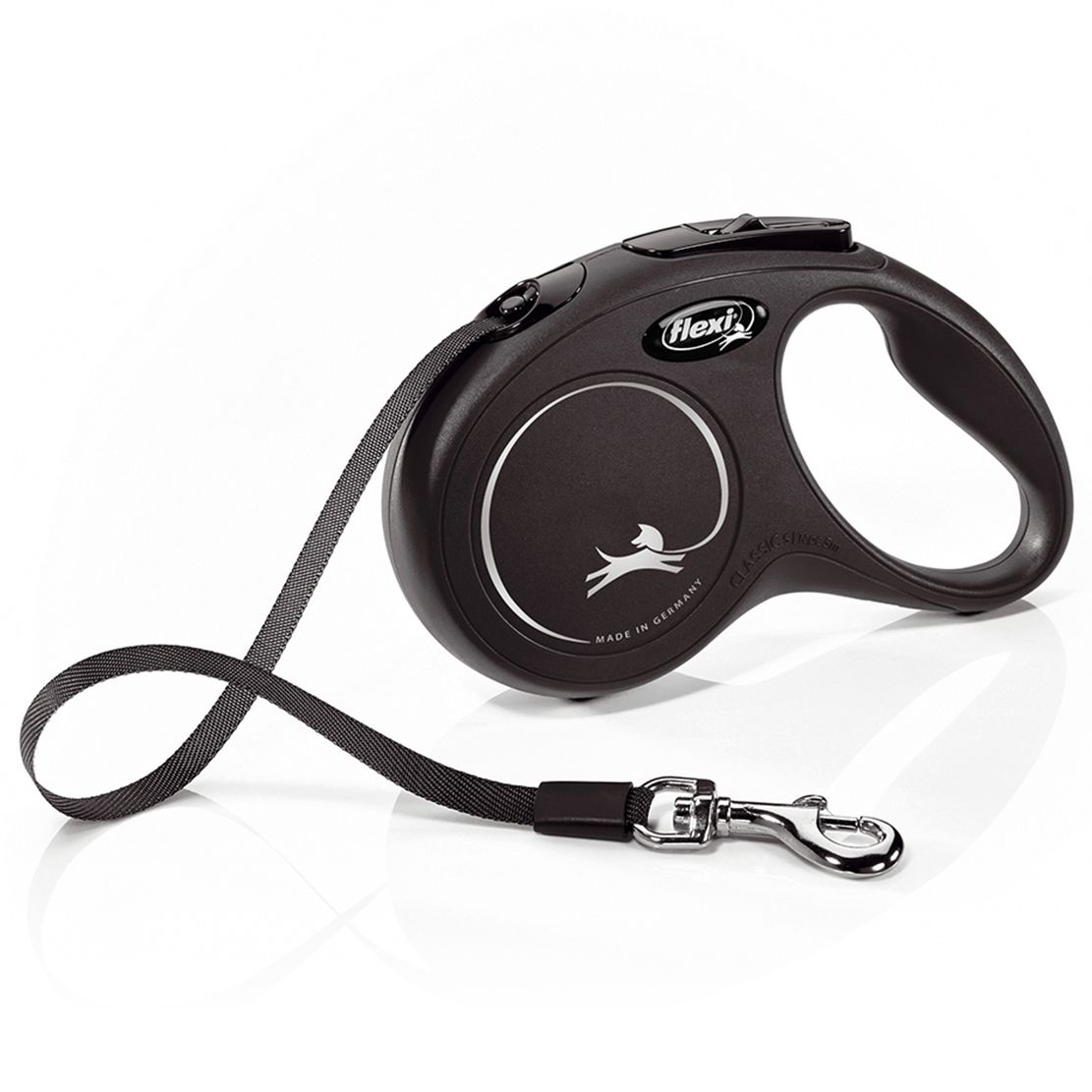 Flexi povodac New Classic S do 15kg, 5m trak - crni