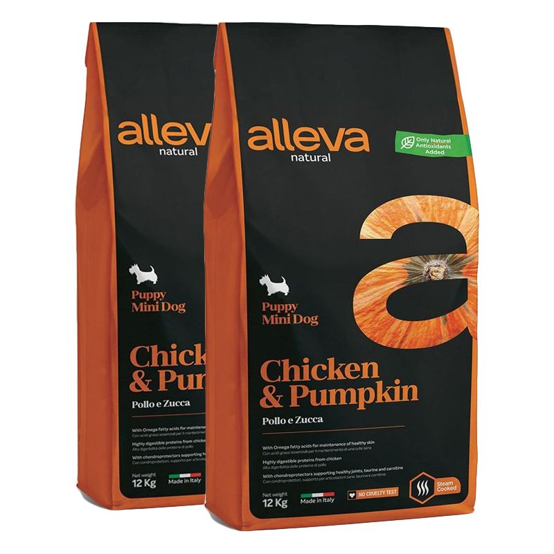 Alleva NATURAL dog chicken & pumpkin puppy mini 2 x 12 kg