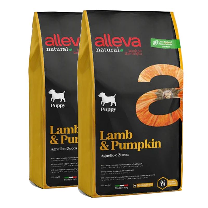 Alleva NATURAL dog lamb & pumpkin puppy all breeds 2 x 12 kg