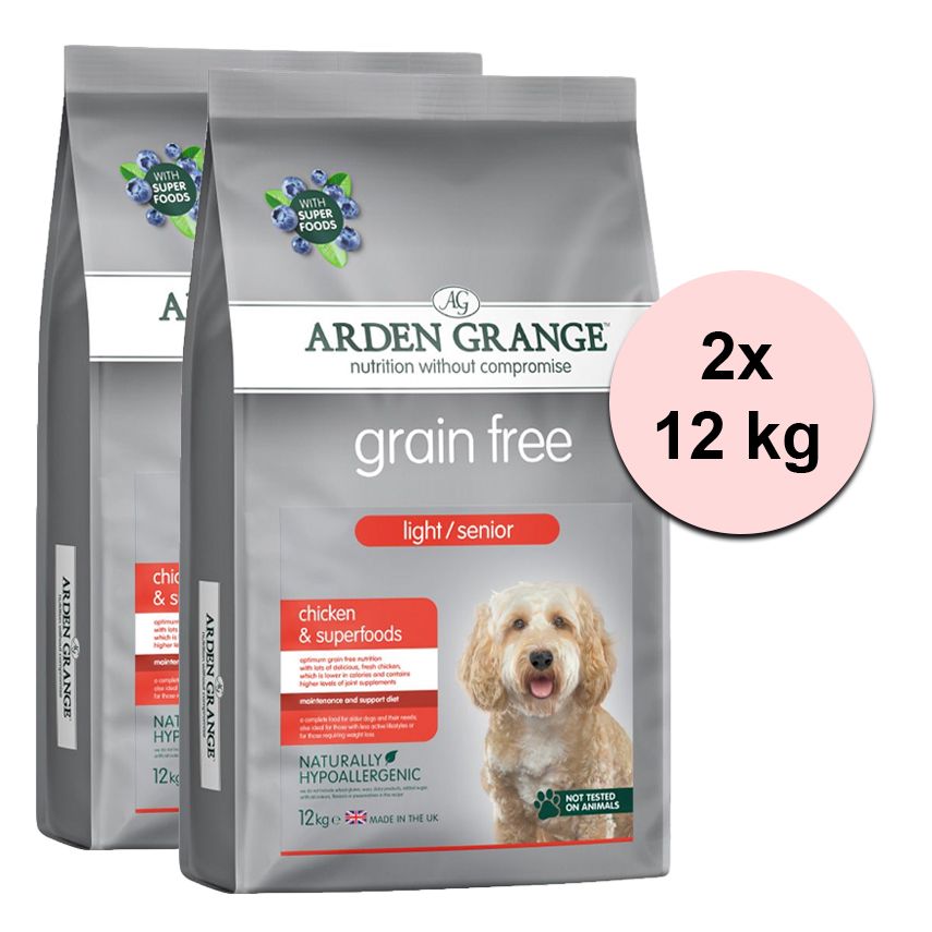 ARDEN GRANGE GF Light/Senior Chicken & Superfoods 2 x 12 kg
