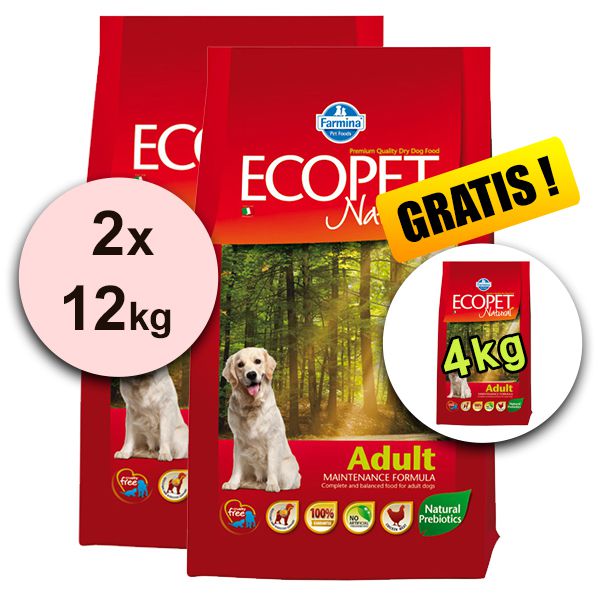 Farmina MO P ECOPET N dog ADULT MEDIUM 2 x 12 kg + 4 kg GRATIS