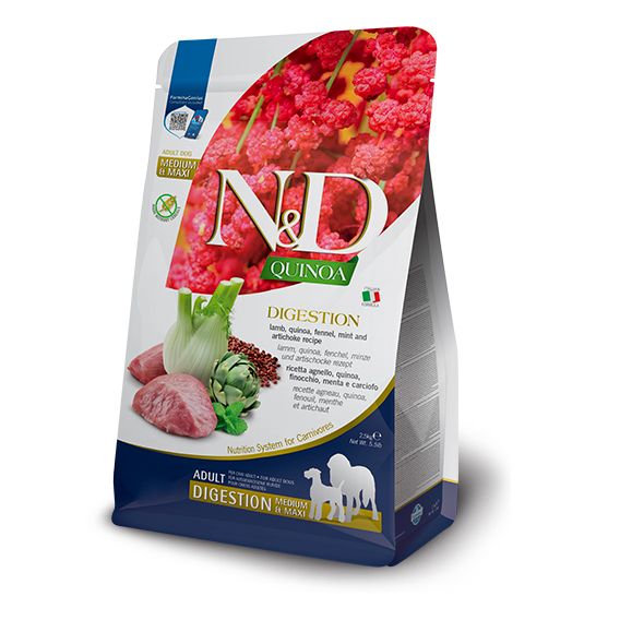 Farmina N&D dog GF QUINOA Medium & Maxi Digestion Jagnjetina 7 kg