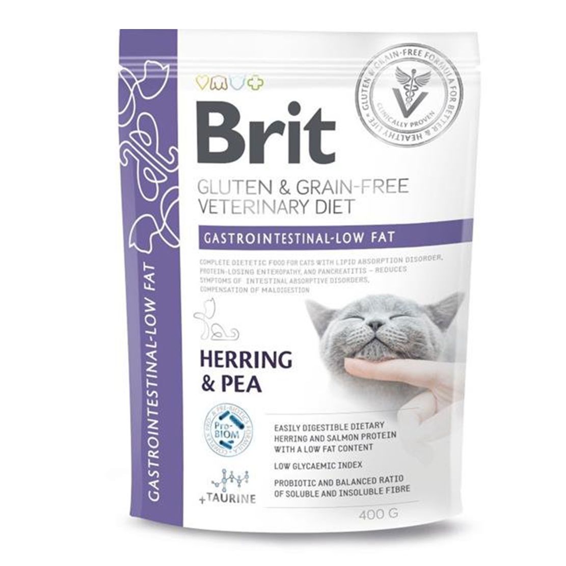 Brit Veterinary Diets GF cat Gastrointestinal Low Fat 400 g