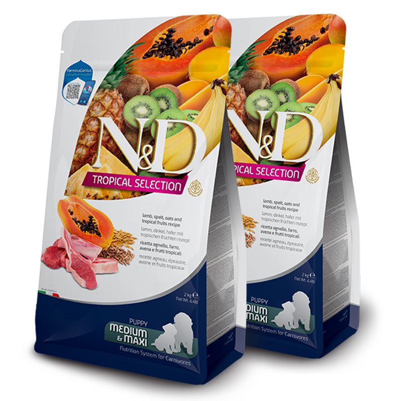 Farmina N&D dog TROPICAL SELECTION (AG) puppy medium & maxi, janjetina 2 x 10 kg