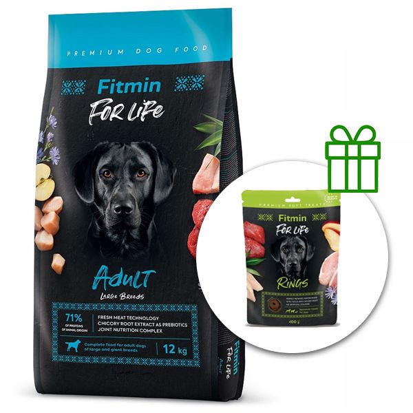 Fitmin FOR LIFE Adult Large Breed 12 kg + Fitmin For Life Rings BESPLATNO