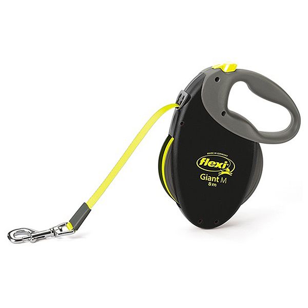 Flexi povodac Giant Neon M do 25kg - 8m trak, crni