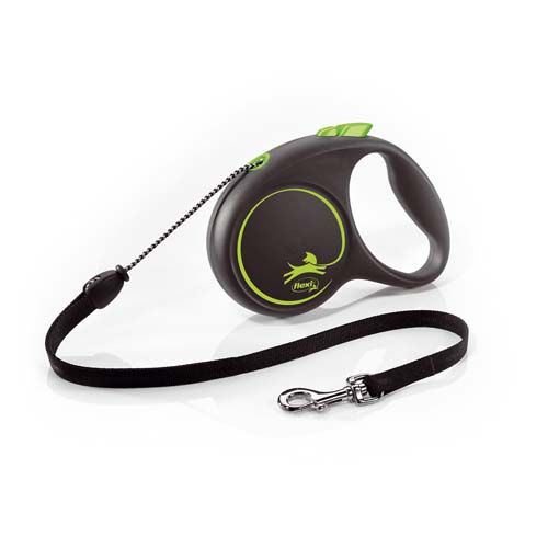 Flexi Black Design povodac M do 20kg, 5m uže - zelena