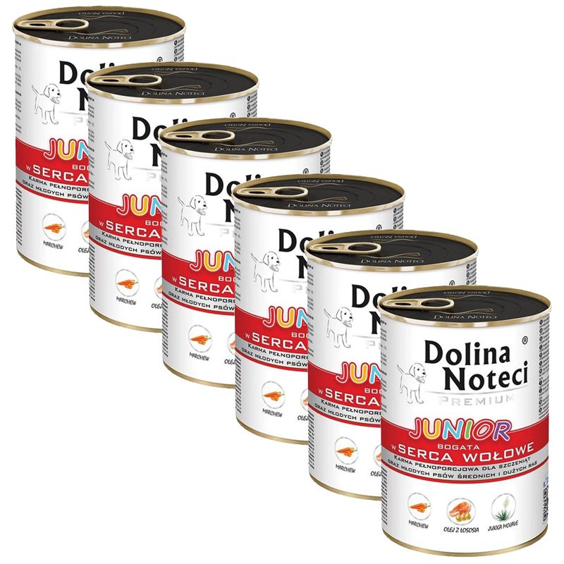 Dolina Noteci Premium Junior Rich in Beef Hearts 6 x 400 g