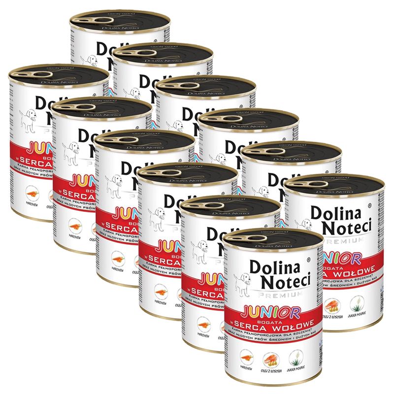 Dolina Noteci Premium Junior Rich in Beef Hearts 12 x 400 g