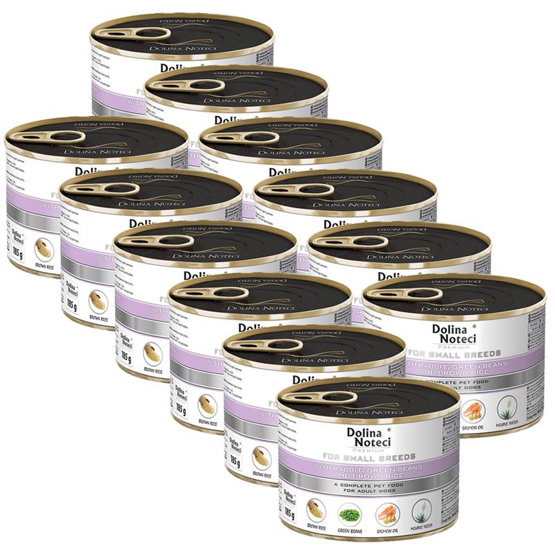 Dolina Noteci Premium Small Breed with Rabbit, Green Beans and Brown Rice 12 x 185 g