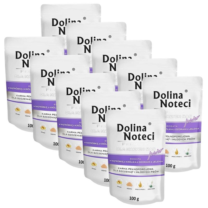 Dolina Noteci Premium Junior Small Breed Rabbit Liver & Deer Tongues 10 x 100 g