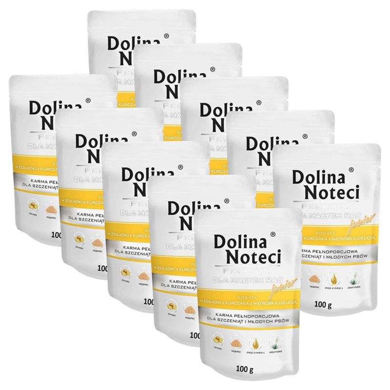 Dolina Noteci Premium Junior Small Breed Chicken Gizzards & Veal Liver 10 x 100 g