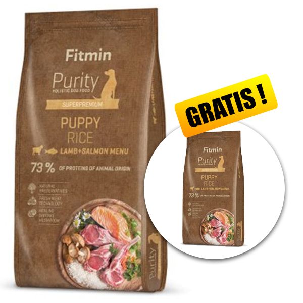 Fitmin Purity Puppy Rice Lamb & Salmon 12 kg + 2 kg GRÁTIS