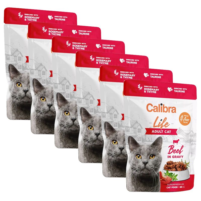 Calibra Cat Life Adult Beef in gravy 6 x 85 g