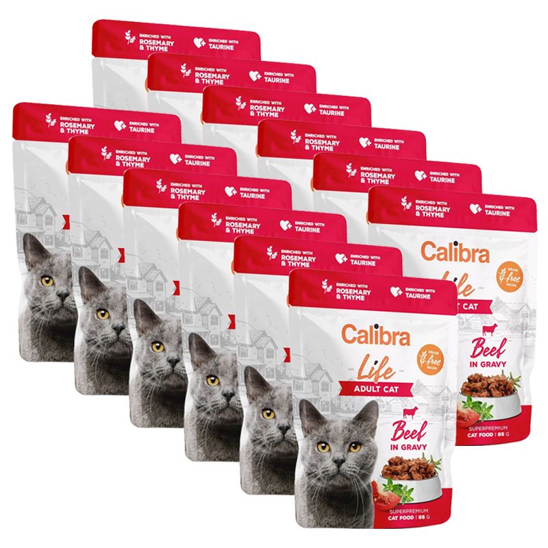 Calibra Cat Life Adult Beef in gravy 12 x 85 g