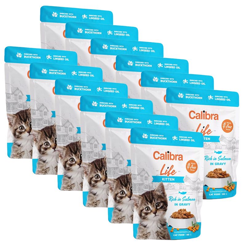 Calibra Cat Life Kitten Salmon in gravy 12 x 85 g
