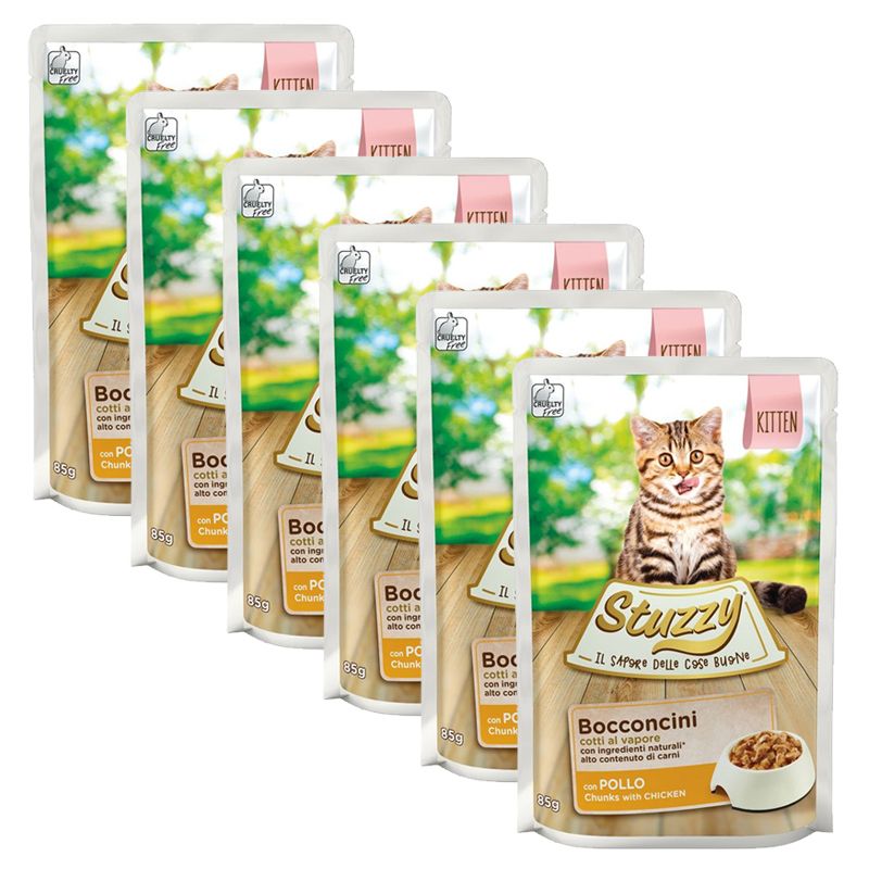 Stuzzy Cat Kitten Kockice piletine u umaku 6 x 85 g