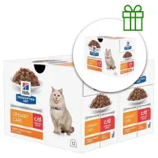 Hill's Prescription Diet Feline c/d Urinary Multicare Stress Piletina 12 x 85 g, 2+1 GRATIS