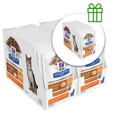 Hill's Prescription Diet Feline Kidney Care k/d Piletina 12 x 85 g, 2+1 GRATIS