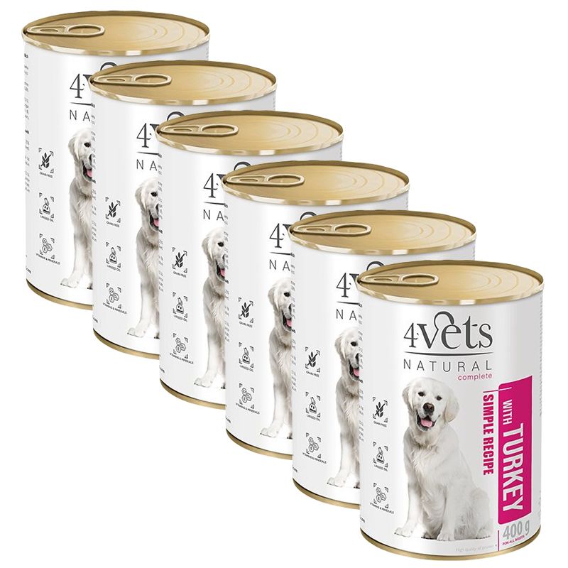 4Vets Natural Simple Recipe with Turkey 6 x 400 g