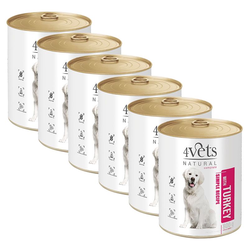 4Vets Natural Simple Recipe with Turkey 6 x 800 g