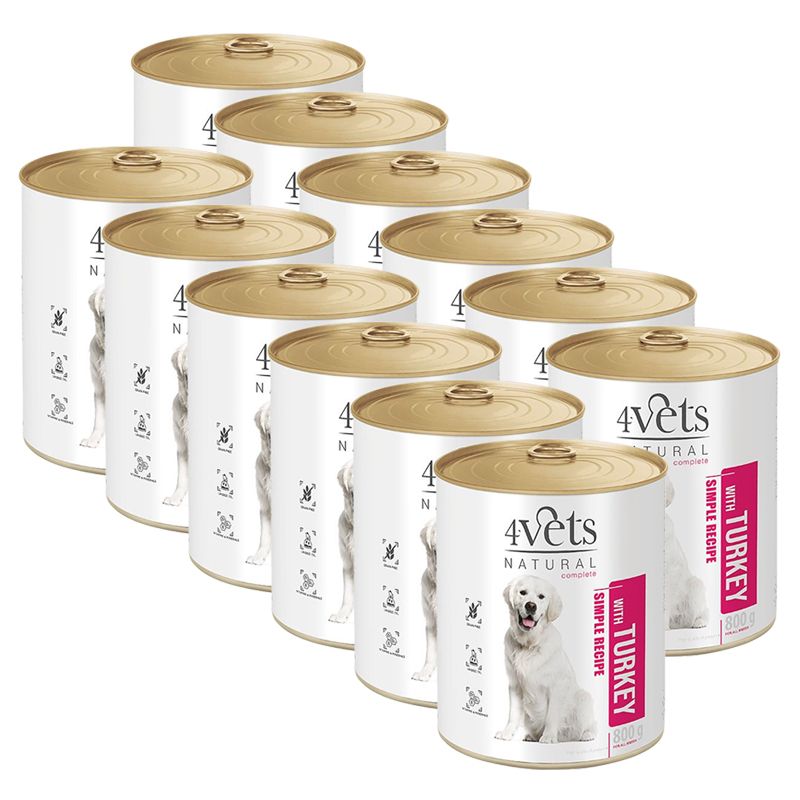 4Vets Natural Simple Recipe with Turkey 12 x 800 g
