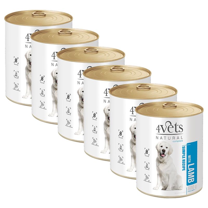 4Vets Natural Simple Recipe with Lamb 6 x 800 g