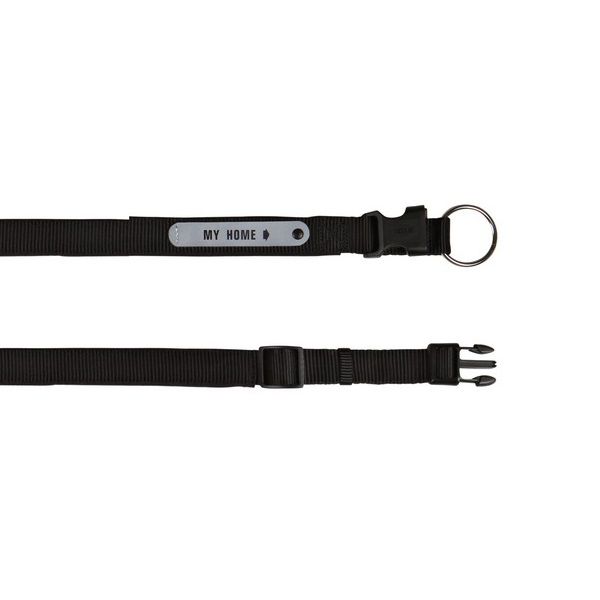 Ogrlica za pse - najlon crna, 50 - 55 cm