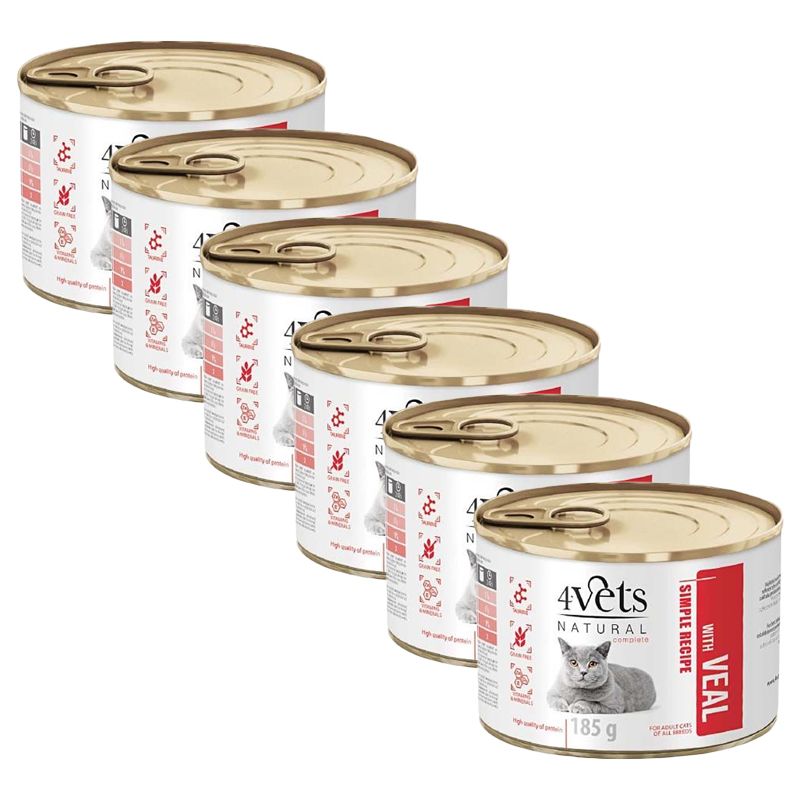 4Vets Cat Natural Simple Recipe with Veal 6 x 185 g