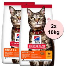 Hill's Science Plan suho krmivo za odrasle mačke s piletinom 2 x 10 kg