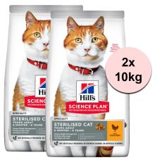 Hill's Science Plan suho krmivo za kastrirane odrasle mačke s piletinom 2 x 10 kg