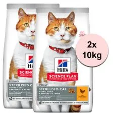 Hill's Science Plan suho krmivo za kastrirane odrasle mačke s piletinom 2 x 10 kg